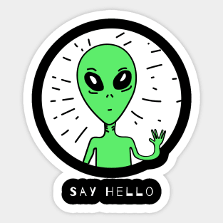 Say Hello to Ufo Sticker